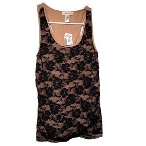 NWT Love Culture Lace Floral Tank Top Women's Size M